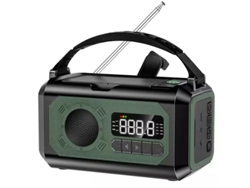 Radio solar con manivela YIZHOOD, linterna de emergencia multifuncional de 16000 mAh, color verde oscuro
