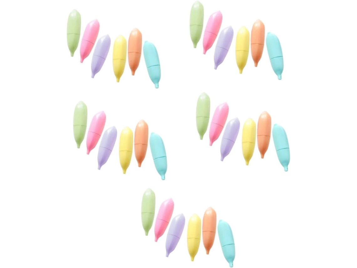 5 Juegos De Pinceles Iluminadores Banana Pastel Lavables Para Colorear Lindos