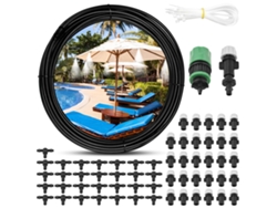 Sistema De Nebulización Exterior De 30 Metros Con 16 Boquillas De Latón, Nebulizador Para Patio, Jardín, Invernadero Y Terraza.