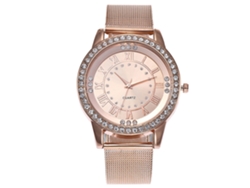 Reloj De Pulsera Unisex De Moda Con Correa De Malla Y Movimiento De Cuarzo (oro Rosa)