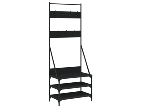 Perchero VIDAXL con zapatero negro (70x40x184 cm)
