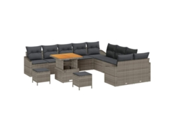 Maison Exclusive - Conjunto De Sofás De Jardín Con Cojín 13 Pcs Gris Poliratán
