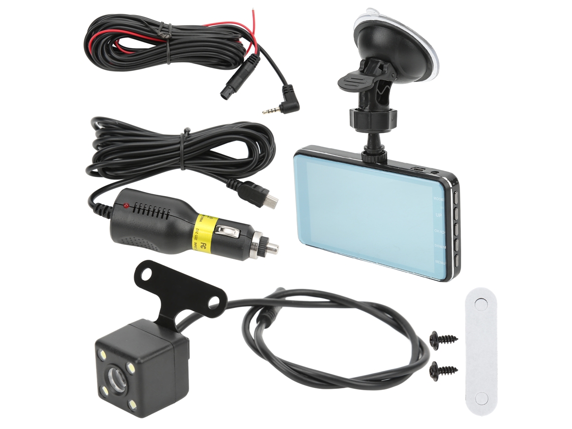 Grabadora de conducción para coche DVR Dash Cam con doble lente HD frontal y trasera