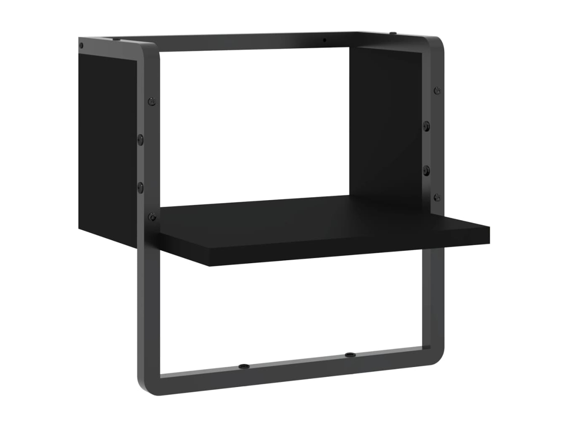 Estante de pared con barra 30x25x30 cm Negro MAISON EXCLUSIVE