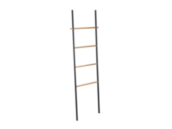 Relaxdays Toallero Escalera De Acero Y Madera, 4 Barras, Toallas Y Ropa, Para Apoyar En La Pared, 171x50x3 Cm, Antracita