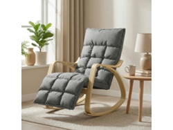 Mecedora Con Reposapiés Ajustable, Sillón Reclinable Acolchado, Color Gris.
