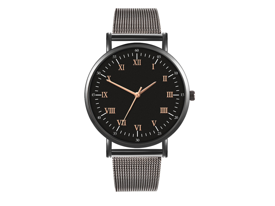 Reloj De Moda Para Hombre Y Mujer, Correa De Malla, Esfera Redonda, Movimiento De Cuarzo, Para Parejas.