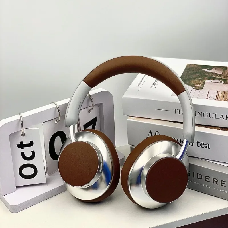 Auriculares Inalámbricos Bluetooth (marrón) Nuevos, Estilo Retro Deportivo Y Plegables.