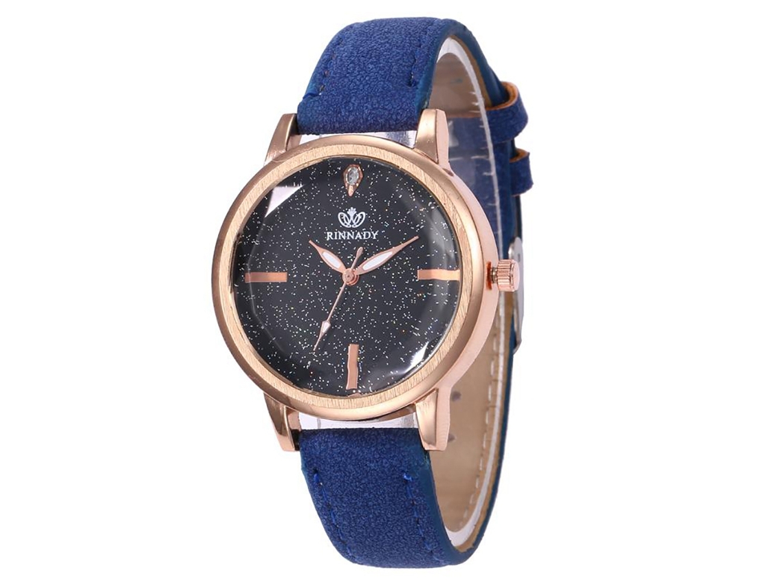 Reloj De Pulsera Analógico De Cuarzo Para Mujer Estudiante Con Dial Redondo Azul Real
