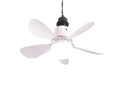 Ventilador inteligente E27, luz ovalada, 30 W, 5 aspas, extraíble, para dormitorio y sala de estar.