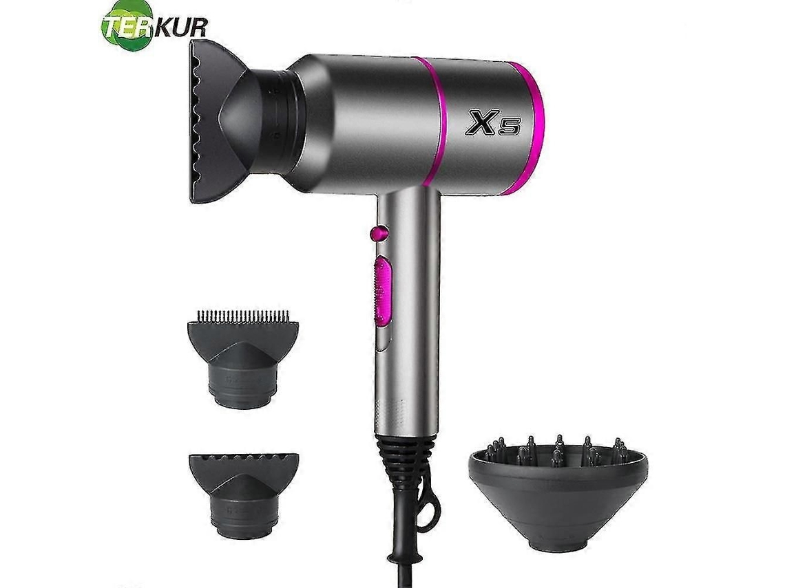 Secador de pelo de 1875 W con difusor iónico compacto, cuerpo cerámico, 2 velocidades, 3 niveles de calor, GOKOCO