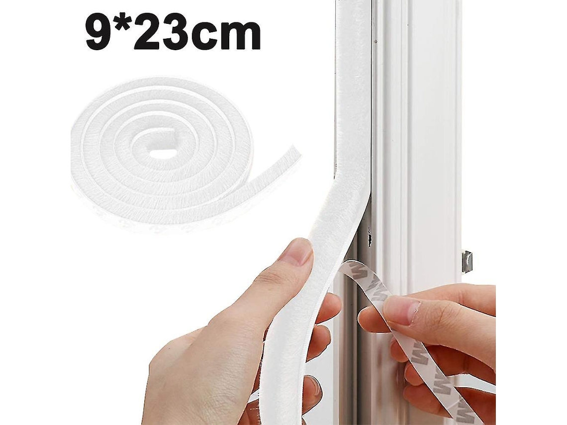 Sellos De Pincel Autoadhesivos Para Ventanas Y Puertas Aislantes Antiviento Antipolvo 5m 9*23mm Blanco