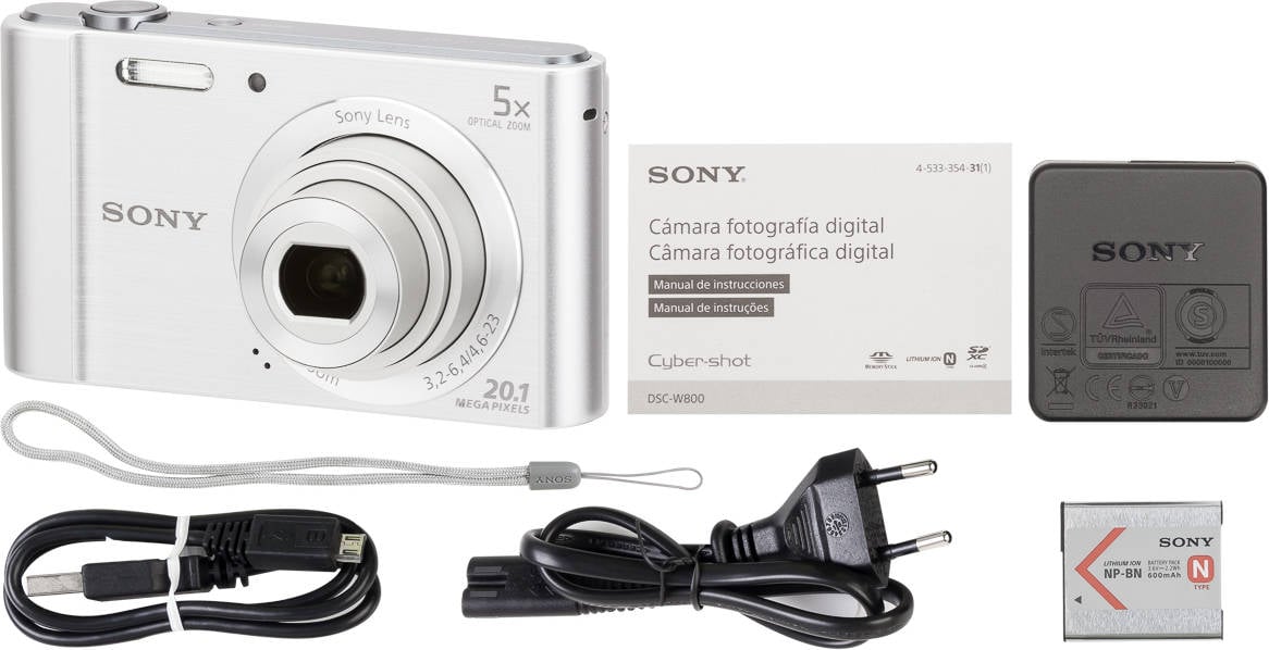 Digital Sony Cybershot dscw800 20.1px gris cam dscw800b zoom 6x plata compacta 20.1mp 20.1 iso 100 3200 5x dscw800s sensor ccd 26mm w800 w800s 20mpx