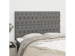 Cabeceros 4 Unidades Tela Gris Oscuro 72x7x78/88 Cm