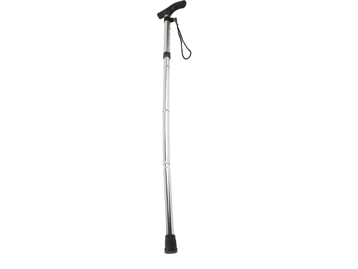 Bastón plegable ultraligero con mango antideslizante - Bastón portátil de aleación de aluminio para personas mayores - Blanco plateado