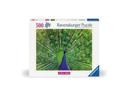 Rompecabezas Ravensburger de animales coloridos, pavo real, 500 piezas, 12001332, P25