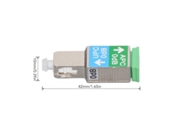 Adaptador SC UPC macho a SC APC hembra. Conector híbrido de fibra óptica de baja pérdida con excelente aislamiento (1200 nm - 1600 nm).