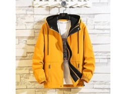 2026-chaqueta Casual Para Hombre Otoño Primavera Chaqueta Bomber Deportiva Algodón Cremallera Con Bolsillos L Color Amarillo