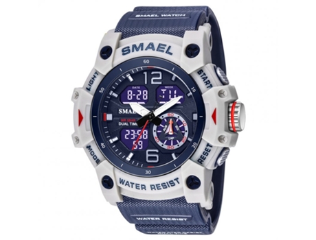Smartwatch Reloj de pulsera Smael de lujo para hombre Moda Comercial Digital Cuarzo Casual Impermeable Azul marino
