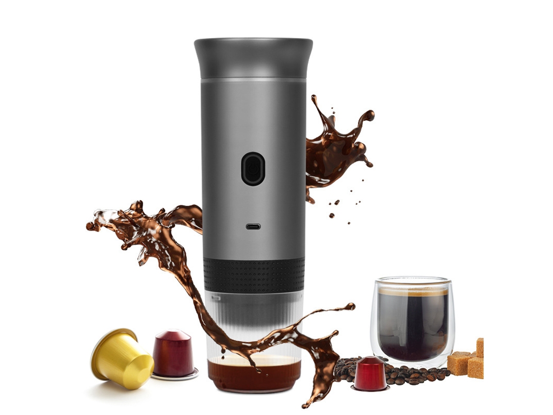 Cafetera portátil 3 en 1 con bomba eléctrica, cápsulas, polvo concentrado, doble uso y calefacción, color gris Cuich