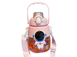Botella De Agua Infantil Con Tapón En Forma De Bolígrafo, 1200 Ml, Rosa, Gran Capacidad, Segura Para El Colegio Y Los Viajes.