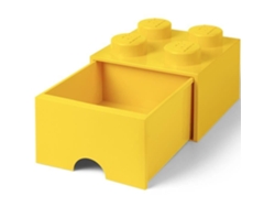 LEGO 40051732 Caja de ladrillos de almacenamiento apilable LEGO 4 pines 1 cajón plástico amarillo H18 x 25 x 25 cm