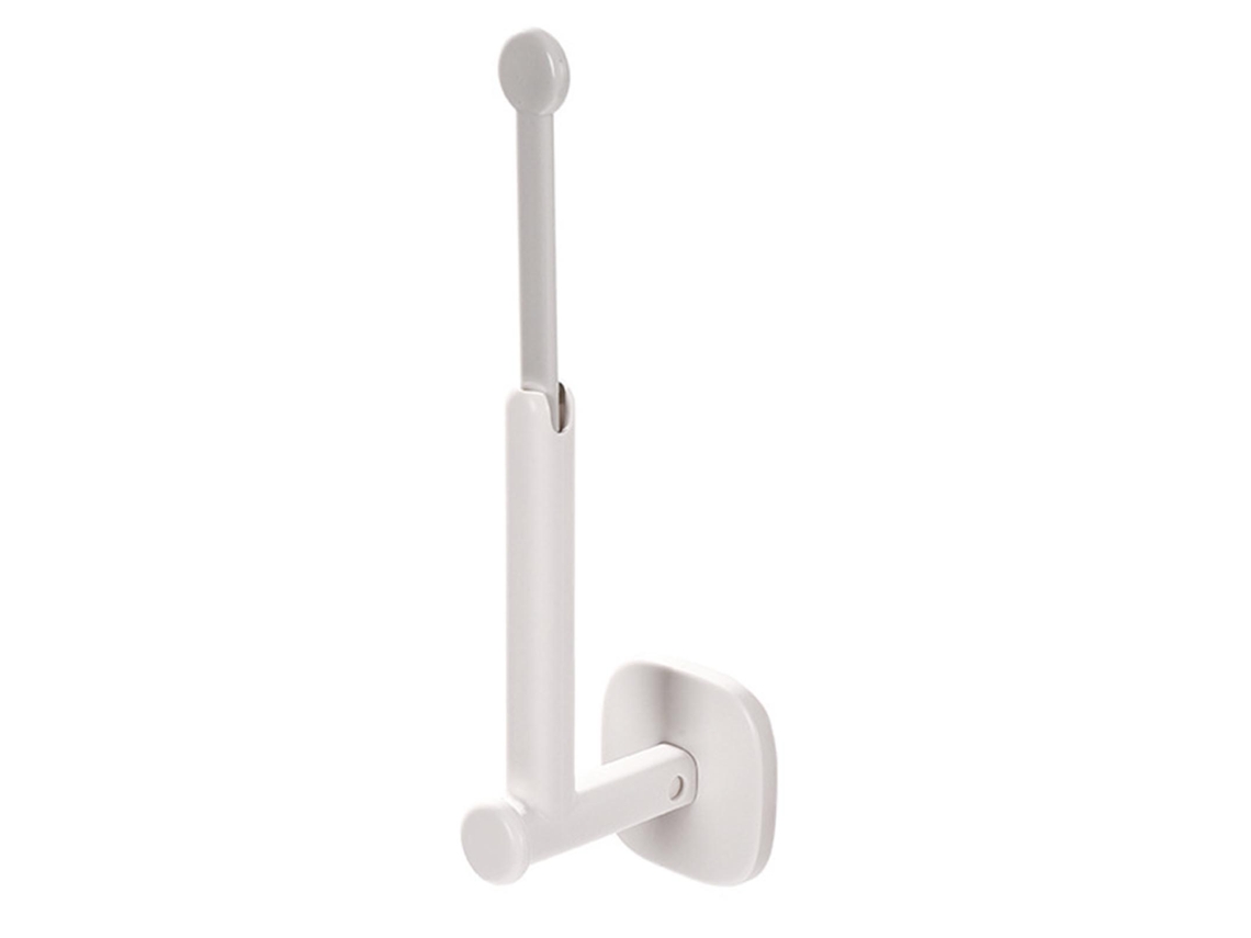 Percha de pared individual, ganchos sin taladro, blanca, expandible, organizador resistente, versátil, para cocina y baño