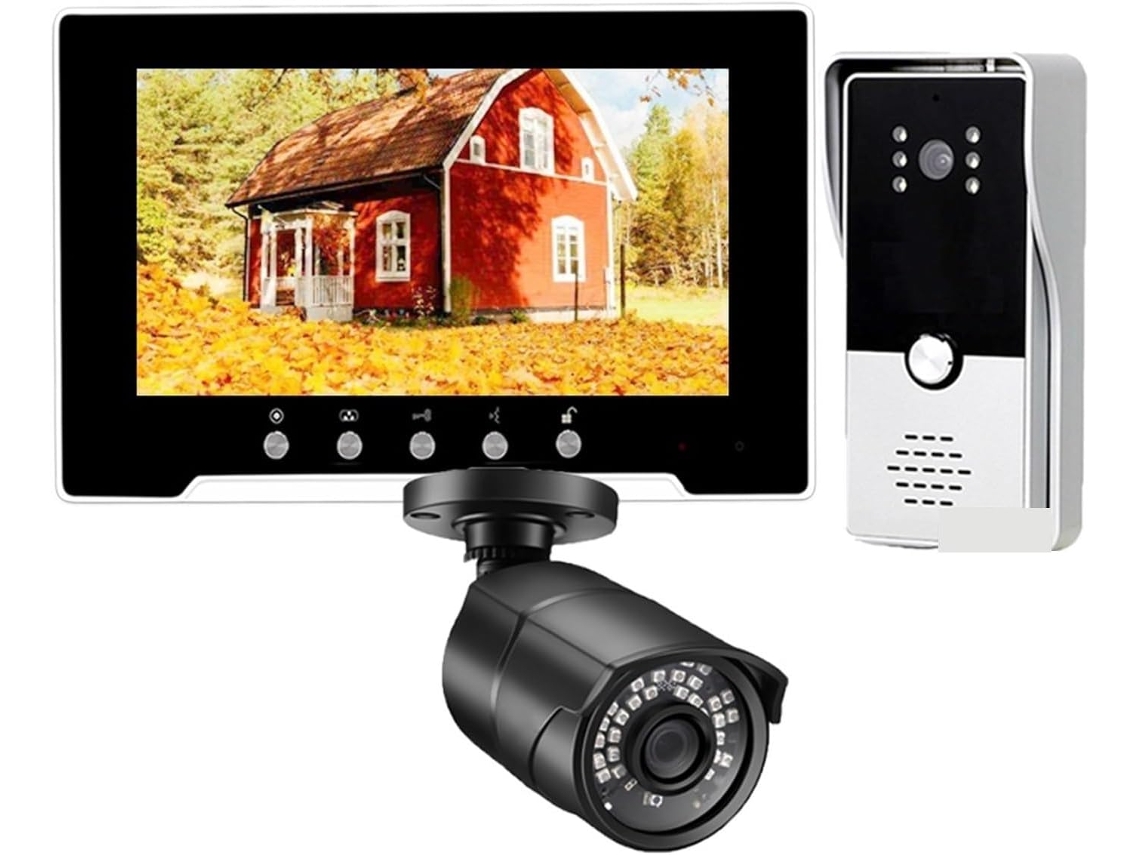 Interphone Visual Futé De Wifi 1080p Con Le Téléphone Porte Caméra Securité Écran Tactile 7 Pouces