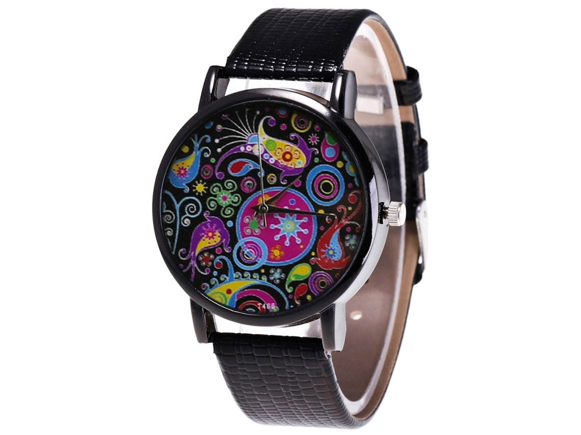 Reloj Analógico De Cuarzo Con Elegante Correa De Poliuretano - Regalo Para Mujer (negro)