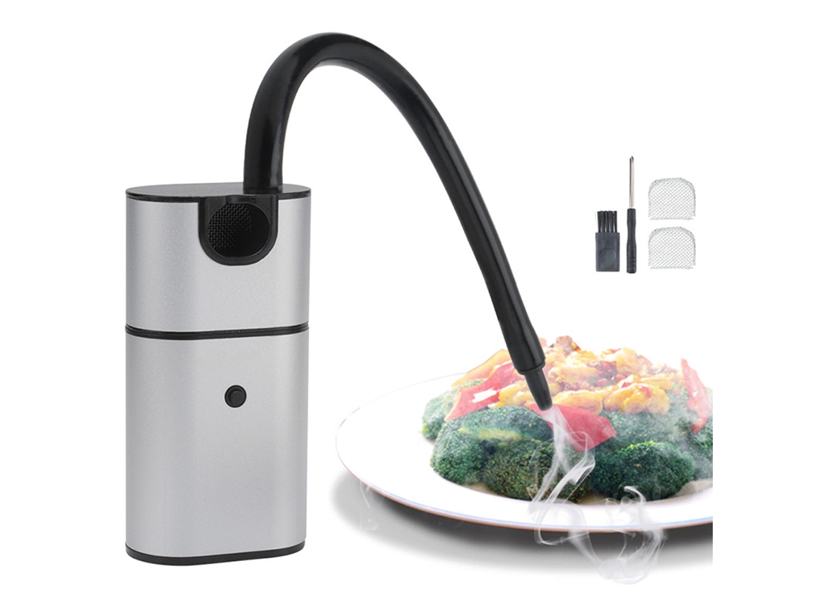 Máquina Ahumadora Portátil Con Infusor De Humo Para Alimentos, Barbacoa, Queso, Salmón, Salchichas, Carne Y Cócteles.