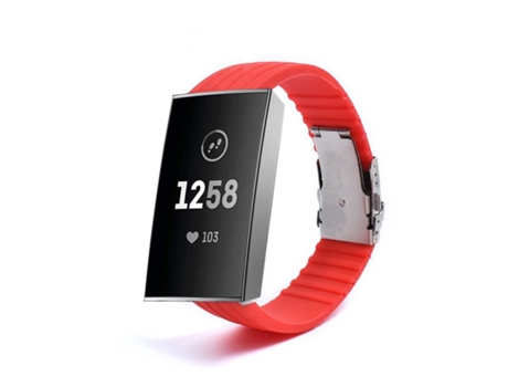 Correa Silicona Líquida para Fitbit by Google Charge 3 Rojo
