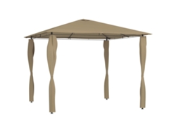 Cenador Con Cubiertas De Postes Taupé 3x3x2,6 M 160 G/m²
