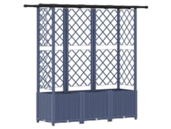 Vidaxl Cama Elevada Con Trellis Y Techo Gris 162,5 X 40 X 138 Cm Pp
