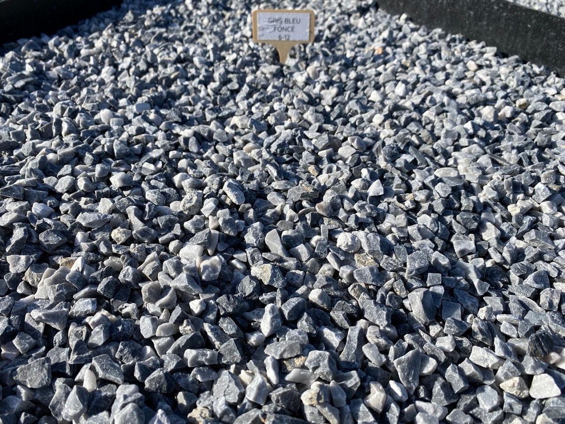 Piedra triturada azul grisácea oscura, bolsa de 20 kg / 6-12 mm
