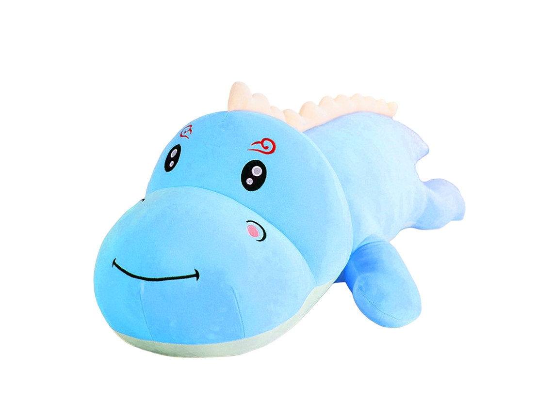 Almohada Extrasuave Y Mullida Diseño Dinosaurio Azul. 80 Cm.