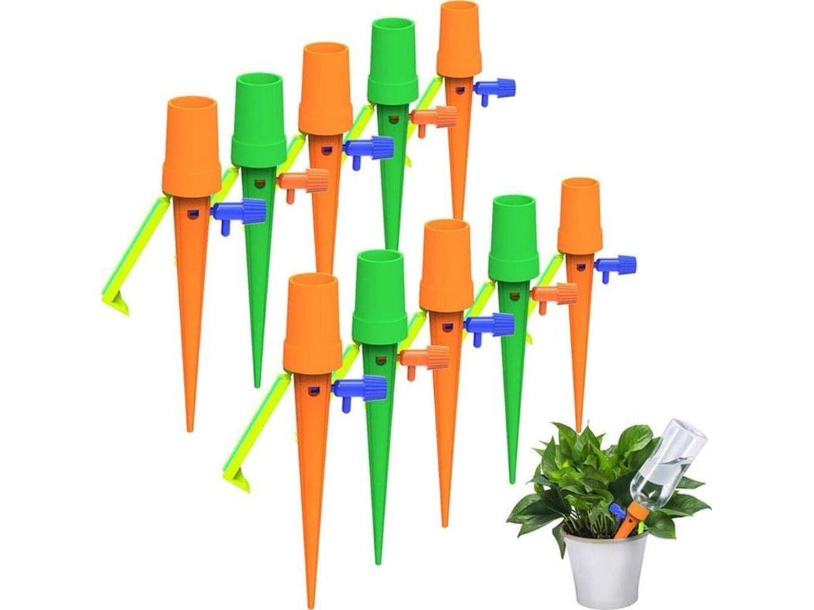 Kit De Riego Por Goteo Linjou De 20 Piezas, Estacas De Riego Automático Con Soportes Anticaída, Compatible Con Todas Las Botellas De Agua.