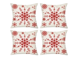 4 Fundas de Cojines Navideños Copo de Nieve Reno Árbol de Navidad TRUYUETY