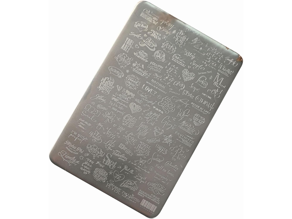 Placa De Transferencia De Acero Inoxidable Con Diseño De Corazón Para Manicuras Y Viajes.