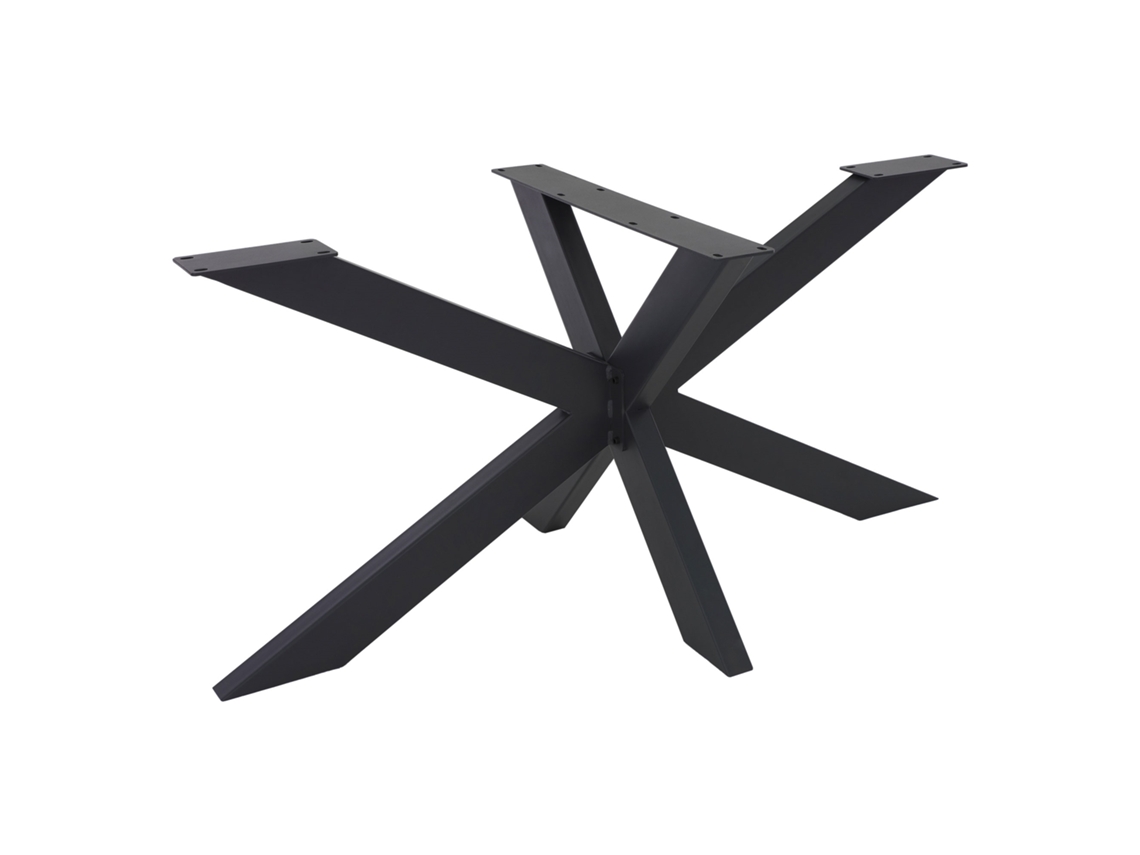 Pata de mesa industrial ML-Design 78x71x120cm acero negro diseño cruzado en forma de X