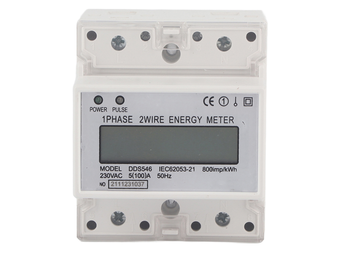 2026-contador De Energía Digital Lcd Monofásico 5-100a 230vac Rail Din Para Consumo Eléctrico Kwh Watt