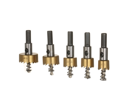 Sierras perforadoras HSS, 5 uds., taladros de apertura, sierras perforadoras expandibles y adaptadores con estuche de almacenamiento separado y lla...