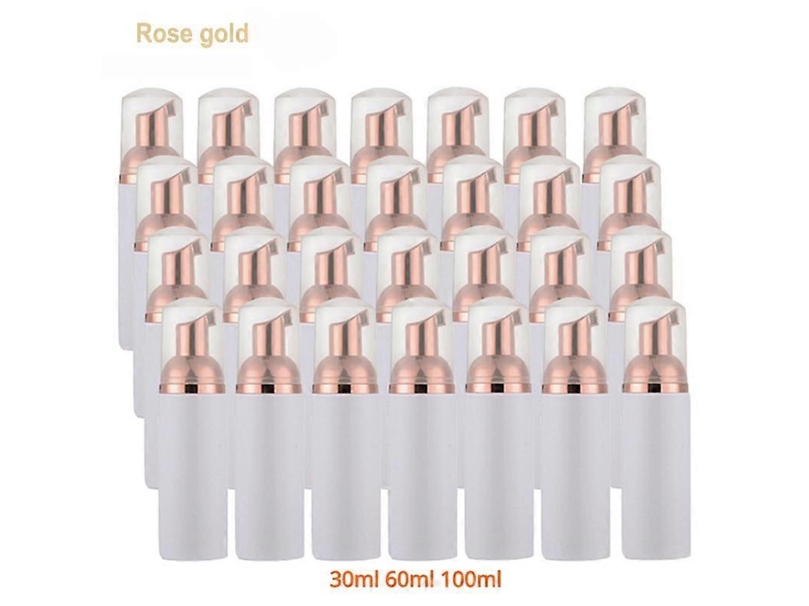 Dispensador de espuma de plástico para pestañas, 14/30/50 unidades, bomba cosmética, botella vacía, jabón limpiador facial, oro rosa, Rosewell