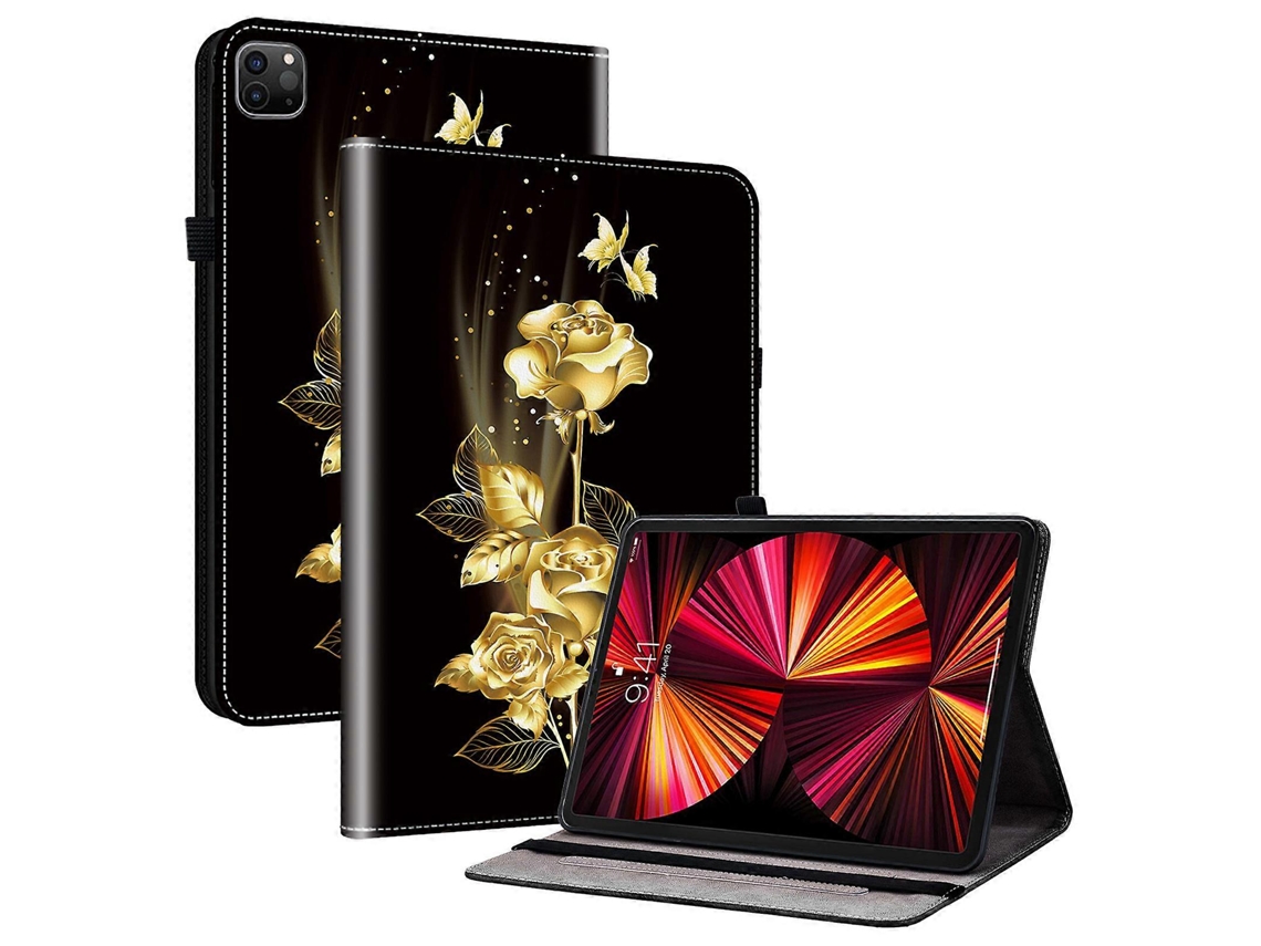 Funda para iPad Air 11 (2024), Pro 11 (2018), Air (2022), Pro (2020), Pro (2021), Pro (2022), Pro (2020), con estampado dorado y mariposa rosa Hengrongshen (2025).