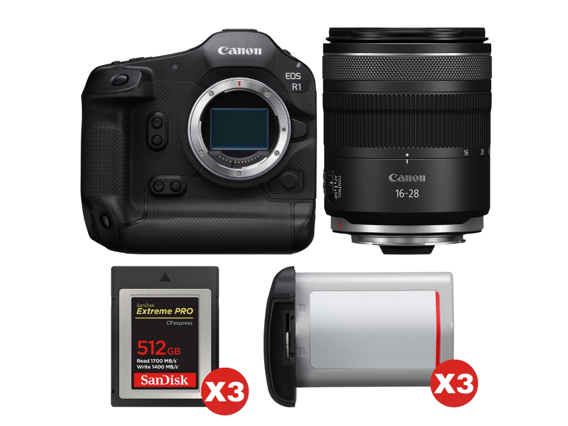 Canon Eos R1 + Rf 16-28mm F/2.8 Is Stm + 3 Sandisk 512gb Extreme Pro Cfexpress Type B + 3 Canon Lp-e19 + Ebook “20 Consejos Para Fotos Que Impactan”