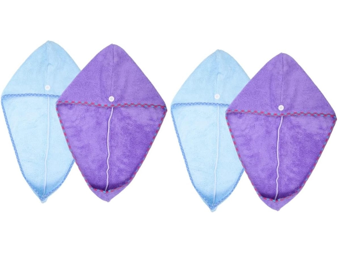 4pièces Serviytes De Baño A Turbans Fleece Ultra-absorbants Pour Cabello Pratique Bonny Séchage