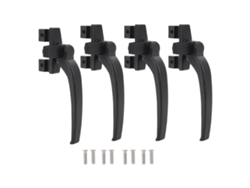 4 Piezas De Pestillo De Manija De Ventana De Aluminio Para Puerta Corrediza Vertical/horizontal, Mano Derecha, Negro