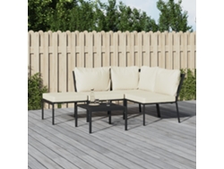 Conjunto de muebles de jardín de acero con cojines de arena, Dkd Home Decor