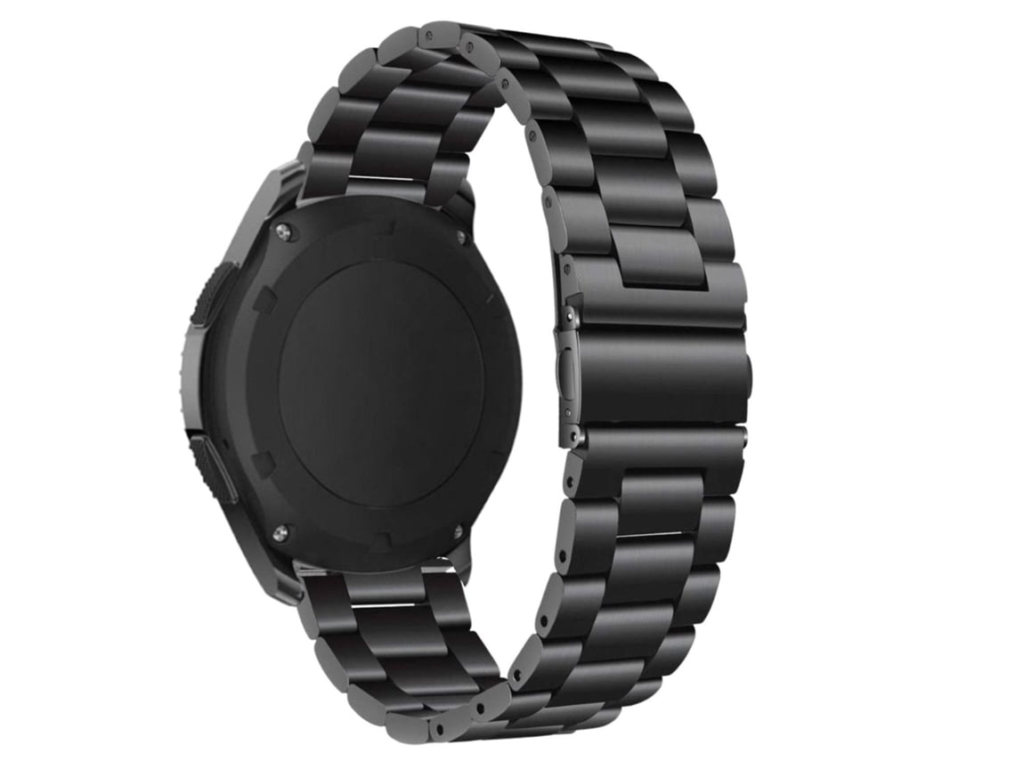 Pulseira De Aço Ajustável Preta Para Samsung Galaxy Watch 5 44mm