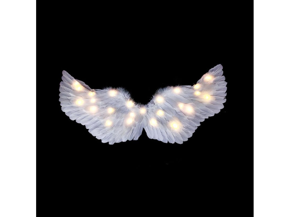 Ala De Ángel Blanca Con Luces Led, Anillo De Ángel Iluminado, Disfraz De Ángel Para Fiestas De Adultos Y Niños.
