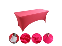 Mantel Rectangular Elástico De Spandex Para Bodas, Banquetes Y Fiestas (rojo Rosado/122x75x75cm) Gertiz